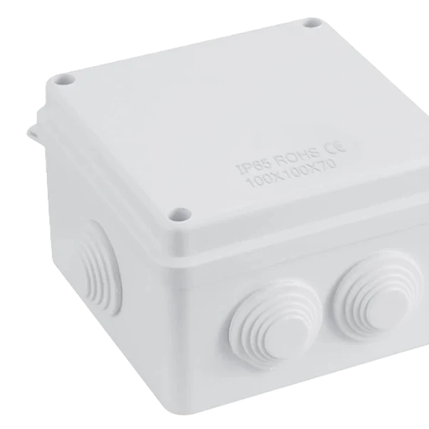 IP Rated Plastic Junction Box 100 x 100 x 70mm White