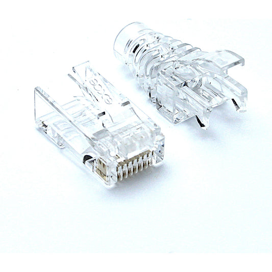 Fast RJ45 Plug and HD Boots Suitable for U/UTP Cat5e and Cat6 (100-Pack)
