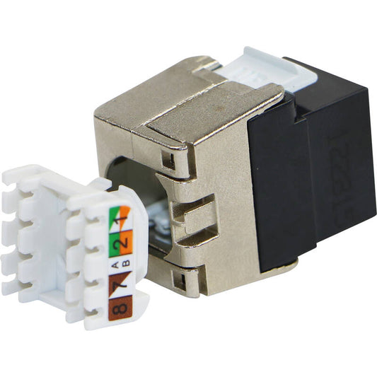 Cat6A UTP Unscreened Low Profile Keystone Jack Toolless Black (Box 24)
