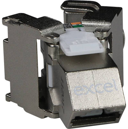 Excel Cat6A STP Screened Angled Keystone Jack Toolless Silver (Box 24)