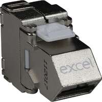 Excel Cat6A STP Screened Angled Keystone Jack Toolless Silver (Box 24)