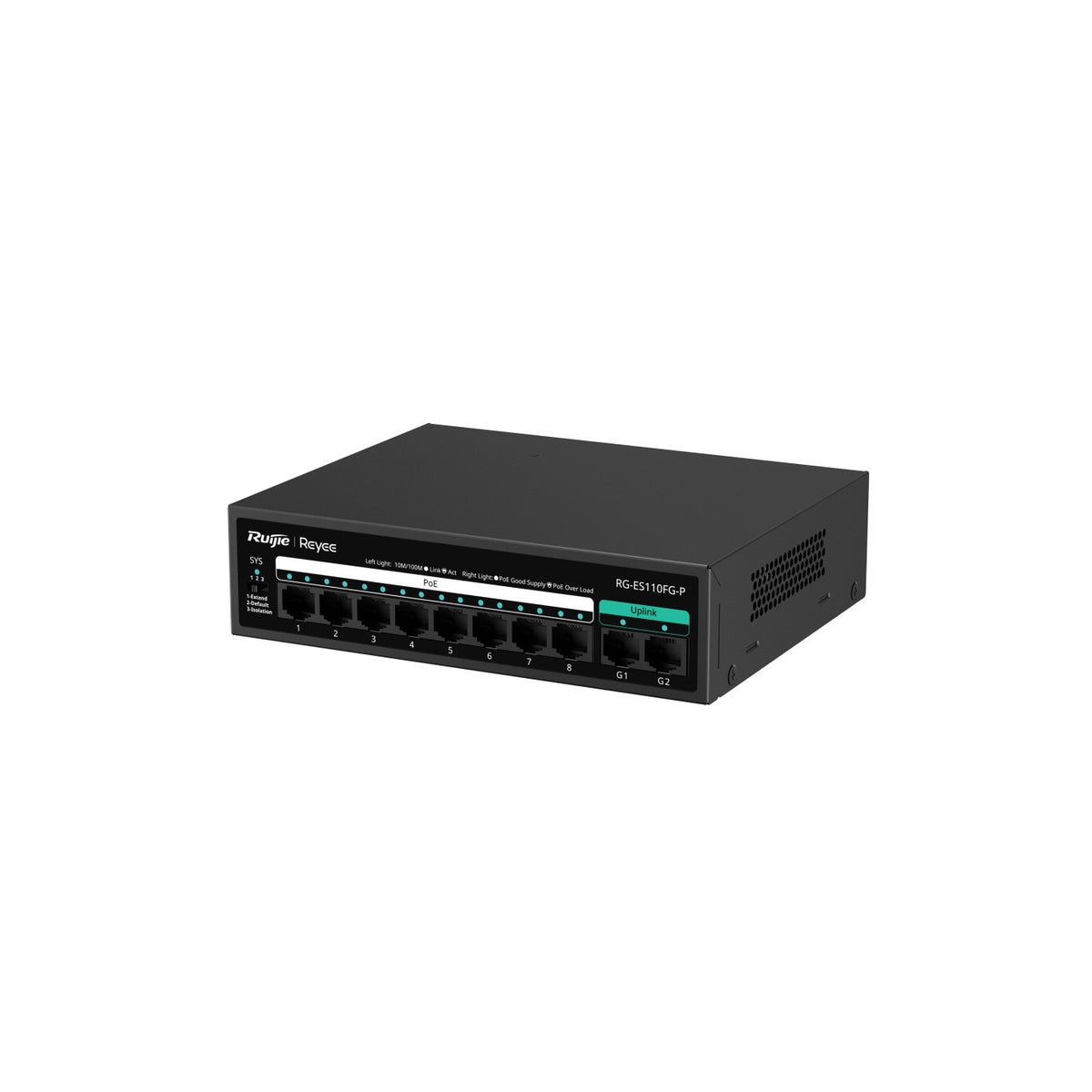 Reyee 10/100 Unmanaged Switch-Metal-PoE | RG-ES110FG-P