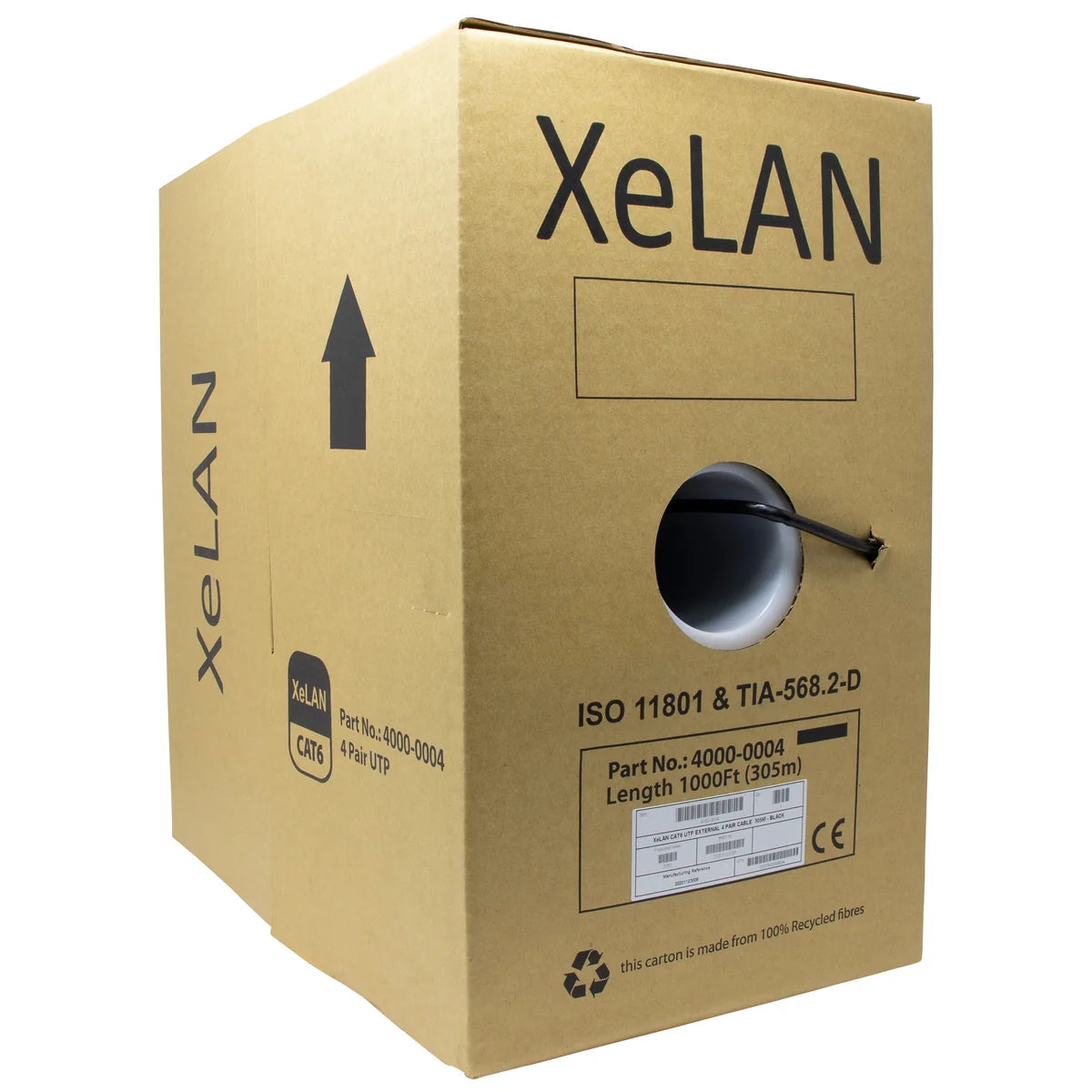 XELAN CAT6 EXT, UTP EXTERNAL 4 PAIR CABLE 305m - BLACK