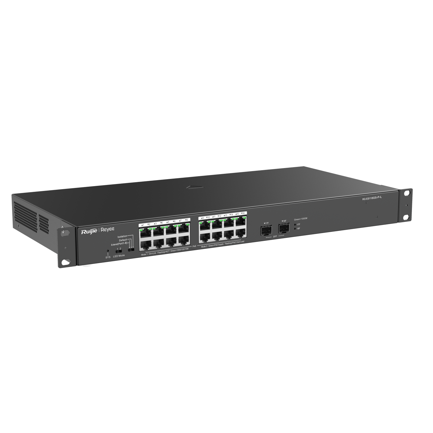 Reyee Gigabit Unmanaged Switch-Metal-PoE | RG-ES118GS-P-L