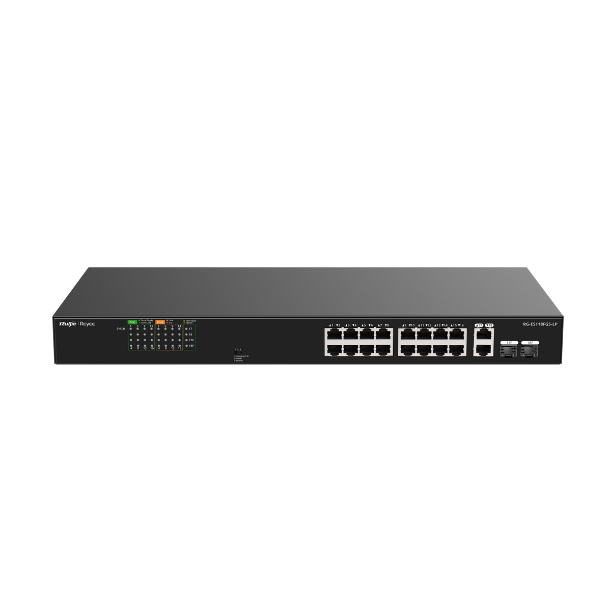 Reyee 10/100 Unmanaged Switch-Metal-PoE | RG-ES118FGS-LP