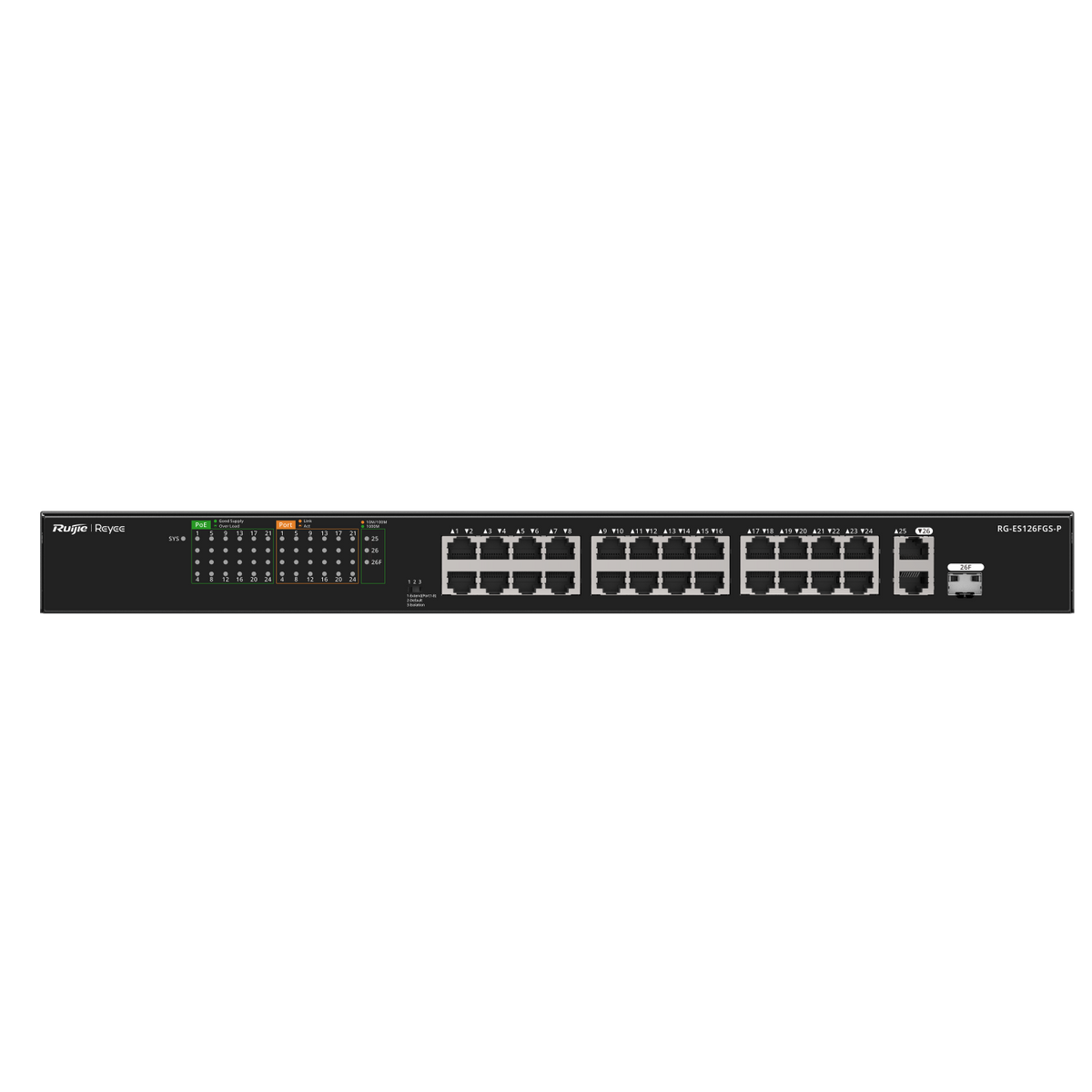 Reyee 10/100 Unmanaged Switch-Metal-PoE | RG-ES126FGS-P