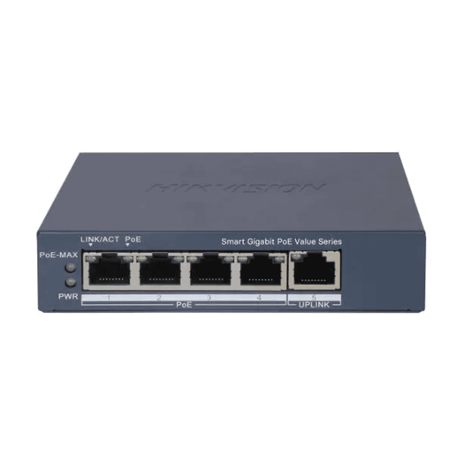 Hikvision DS-3E1505P-EI 4-Port Gigabit Smart Managed PoE Switch with 1 Uplink Port
