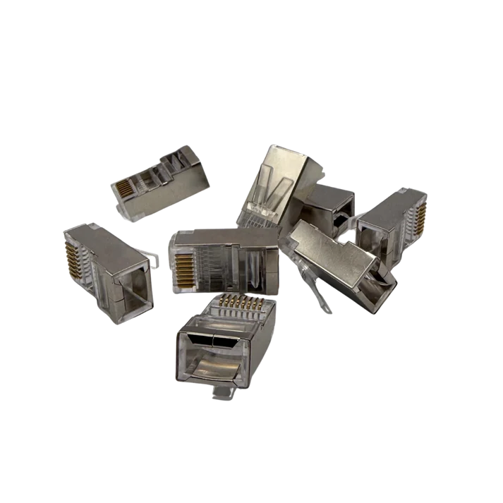 Shielded CAT6 RJ45 Pass Through Connectors (100 Pack)