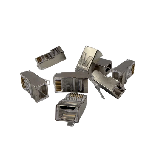 Shielded CAT6 RJ45 Pass Through Connectors (100 Pack)