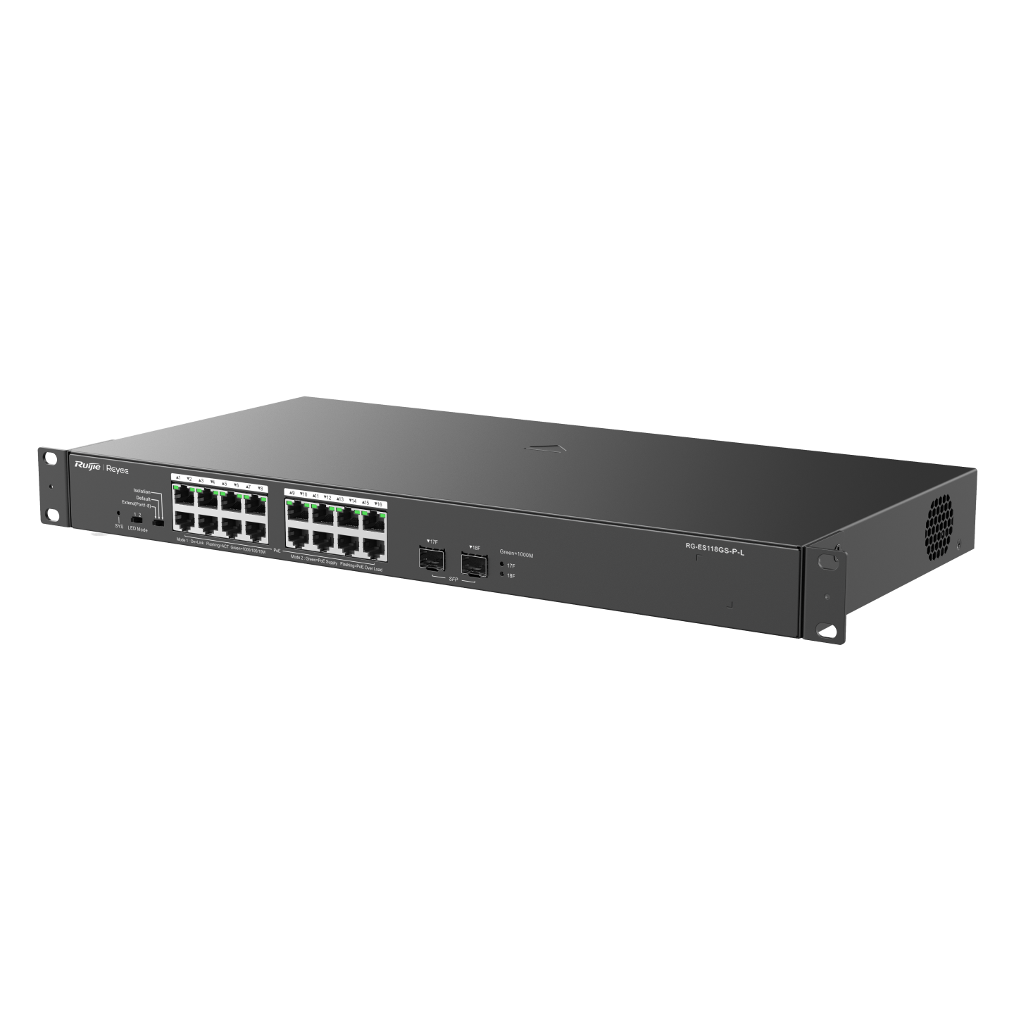 Reyee Gigabit Unmanaged Switch-Metal-PoE | RG-ES118GS-P-L