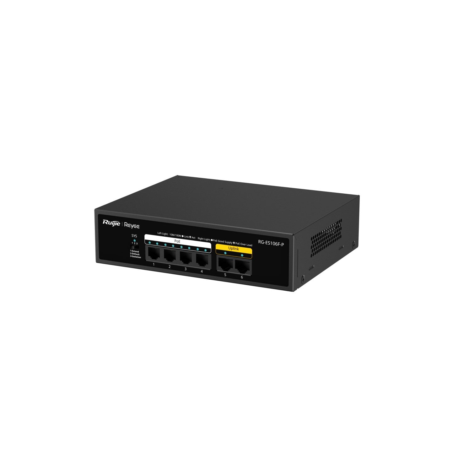 Reyee 10/100 Unmanaged Switch-Metal-PoE | RG-ES106F-P